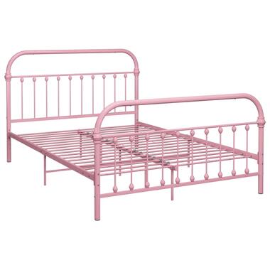 vidaXL Bedframe metaal roze 140x200 cm product