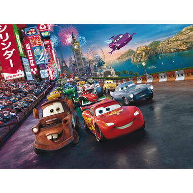 Disney fotobehang - Cars - rood, blauw en geel - 360 x 270 cm product