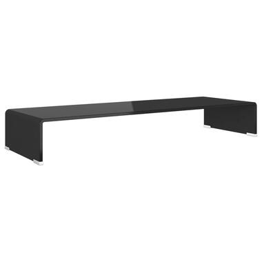 vidaXL Tv-meubel/monitorverhoger zwart 90x30x13 cm glas product