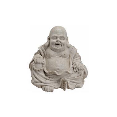 Boeddha beeld - grijs - zittend - magnesium - 32 cm product