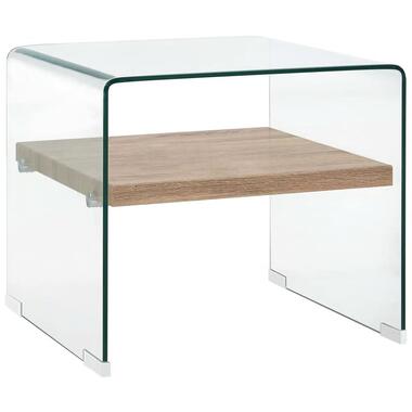 vidaXL Salontafel 50x50x45 cm gehard glas transparant product