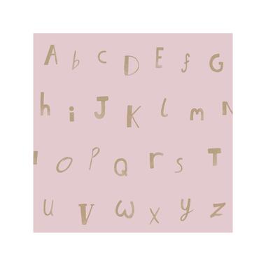 Dutch Wallcoverings - Make Believe Alphabet roze/goud - 0,53x10,05m product
