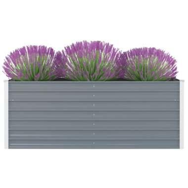 vidaXL Plantenbak verhoogd 160x80x45 cm gegalvaniseerd staal grijs product