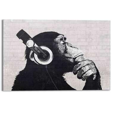 Schilderij - The Chimp - stereo - 60x90 cm Hout product