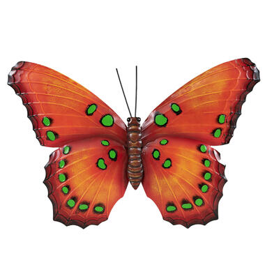 Anna's Collection Tuindecoratie - vlinder - oranje - metaal - 48 cm product