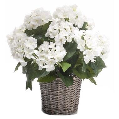 Bellatio flowers & plants Kunstplant - Hortensia - wit - 45 cm product