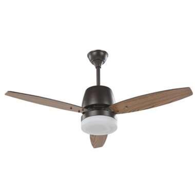 Beliani Plafondlamp met ventilator MLAVA - Donkere houtkleur metaal, mdf product