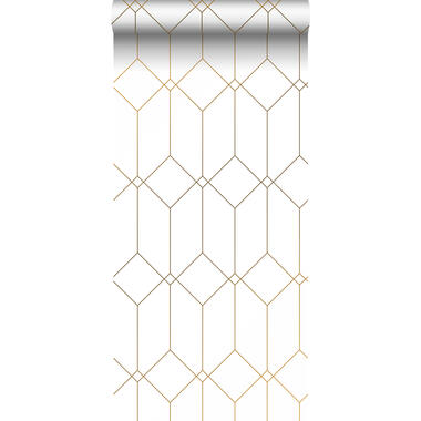 ESTAhome behang - art deco motief - wit en goud - 0.53 x 10.05 m product