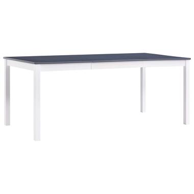 vidaXL Eettafel 180x90x73 cm grenenhout wit en grijs product