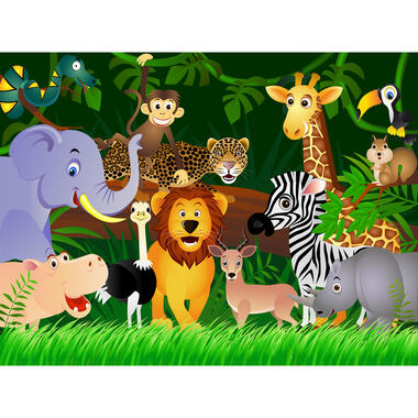 Sanders & Sanders fotobehang - jungle dieren - groen, geel en bruin product