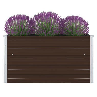 vidaXL Plantenbak verhoogd 100x100x45 cm gegalvaniseerd staal bruin product