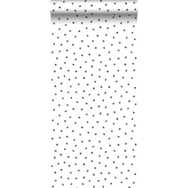 ESTAhome behang - stippen - zwart en wit - 53 cm x 10.05 m product