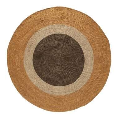 Eva Interior Vloerkleed Jute Rond - Geel/naturel/groen - 200Ø product