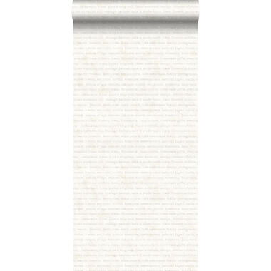 ESTAhome behang - tekst - beige en wit - 53 cm x 10,05 m product