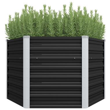 vidaXL Plantenbak verhoogd 129x129x77cm gegalvaniseerd staal antraciet product