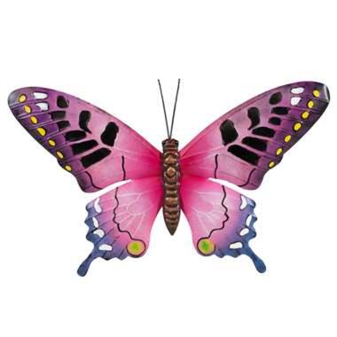 Anna's Collection Tuindecoratie - vlinder - roze - metaal - 48 cm product