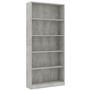 vidaXL Boekenkast met 5 schappen 80x24x175 cm bewerkt hout betongrijs product