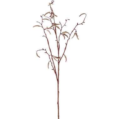Bellatio flowers & plants Kunsttak - berkenkatjestak - wit - 66 cm product