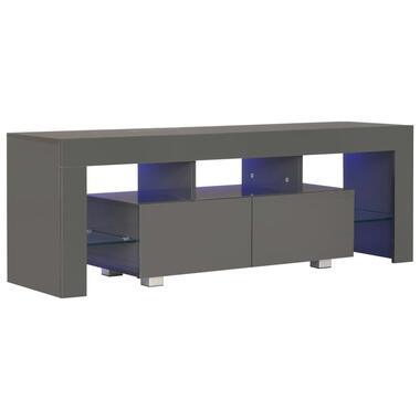 vidaXL Tv-meubel met LED-verlichting 130x35x45 cm hoogglans grijs product