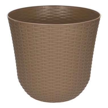 Forte Plastics Bloempot - taupe - rond - kunststof - 25 cm product