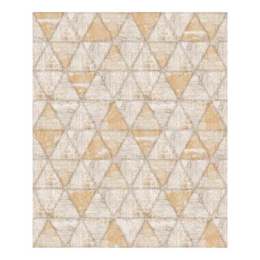 Dutch Wallcoverings - Hexagone driehoek beige/geel - 0,53x10,05m product