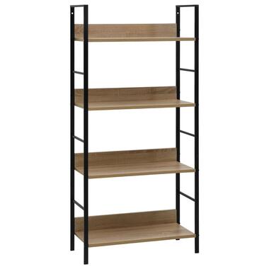 vidaXL Boekenkast 4 schappen 60x27,6x124,5 cm spaanplaat eikenkleurig product