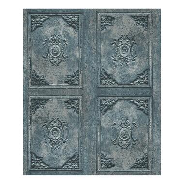 Dutch Wallcoverings - Horizons barok panelen blauw/grijs - 0,53x10,05m product