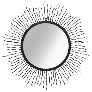 vidaXL Wandspiegel sunburst 80 cm zwart product