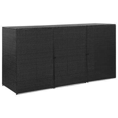 vidaXL Containerberging driedubbel 229x78x120 cm poly rattan zwart product