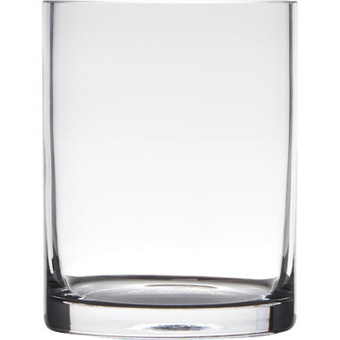 Bellatio design Vaas - cilinder - glas - transparant - 12 x 15 cm product
