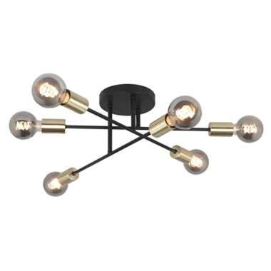 Highlight Plafondlamp Sticks 6 lichts - Ø 70 cm - goud zwart product