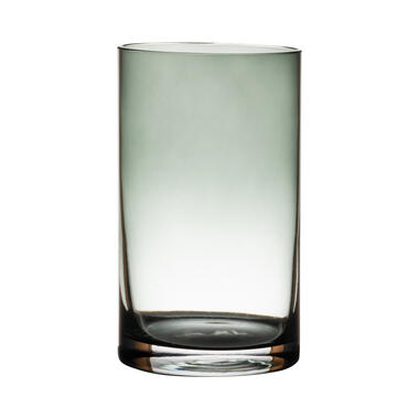 Bellatio Design Vaas home basics - cilinder - grijs glas - 20 x 12 cm product