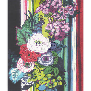 ESTAhome fotobehang - bloemen - zwart, rood, blauw, wit en groen product