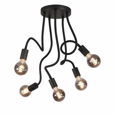 Highlight Plafondlamp Flex - 5 lichts - 50 cm - E27 - zwart product