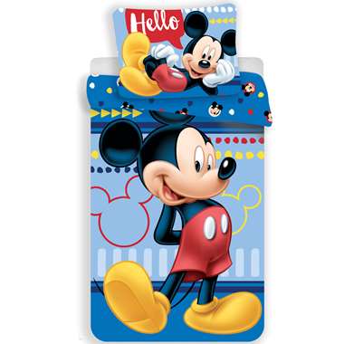 Disney Mickey Mouse Dekbedovertrek Hello - Eenpersoons - 140 x 200 cm - Blauw product