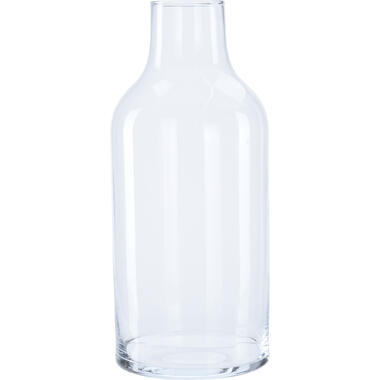 Bellatio Design Vaas - smalle hals - transparant - glas - 13 x 30 cm product