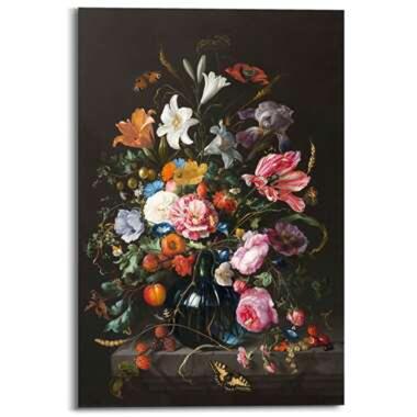 Schilderij - De Heem Vaas met bloemen - 90x60 cm Hout product