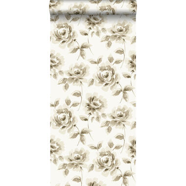 ESTAhome behang - aquarel geschilderde rozen - beige en bruin product