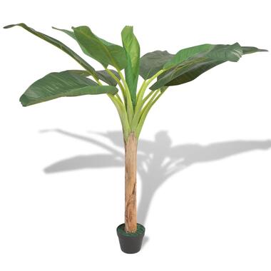 VIDAXL Kunst bananenboom plant - met pot - 150 cm - groen product