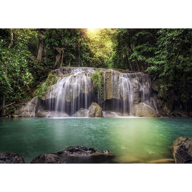 Sanders & Sanders fotobehang - waterval - groen en bruin product