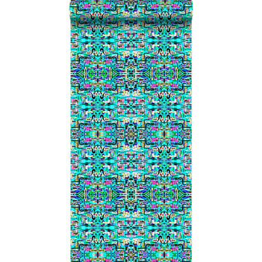 Origin behang XXL - jungle fever motief - turquoise - 46,5 cm x 8,37 m product