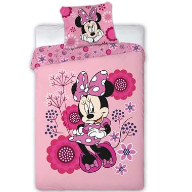 Disney Minnie Mouse Flowers - Dekbedovertrek - Eenpersoons - 140 x 200 cm - Roze product