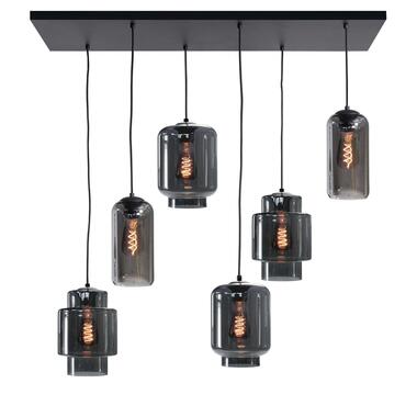 Highlight Hanglamp Fantasy Moderno 6 lichts - L 100 x B 35 cm - rook - zwart product