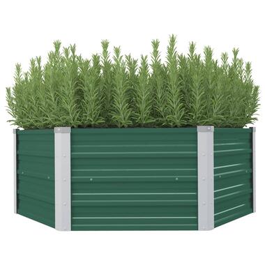 vidaXL Plantenbak verhoogd 129x129x46 cm gegalvaniseerd staal groen product