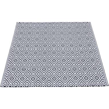 Binnen/buitenvloerkleed Diamond - zwart - 90x150 cm product