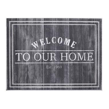 Ecomat Tradition Welcome To Our Home - antraciet - 45x60 cm - Leen Bakker