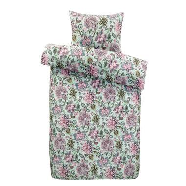 Comfort dekbedovertrek Pippa - groen/roze - 140x200/220 cm - Leen Bakker