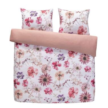 Royal dekbedovertrek Linde bloemen - wit/roze - 200x200/220 cm product