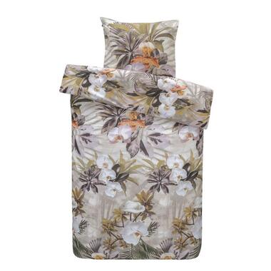Comfort dekbedovertrek Malene bloemen - taupe - 140x200/220 cm product