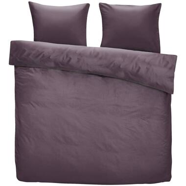 Leen Bakker Dekbedovertrek Amelie velvet - paars - 200x200/220 cm